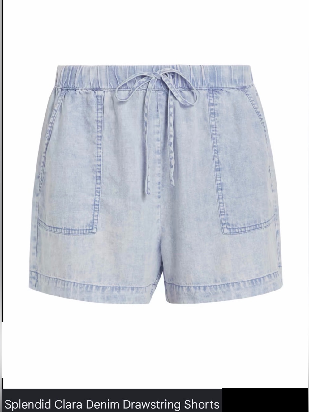 Splendid Clara Denim Drawstring Shorts - Bleached Indigo, Size: Small NWT